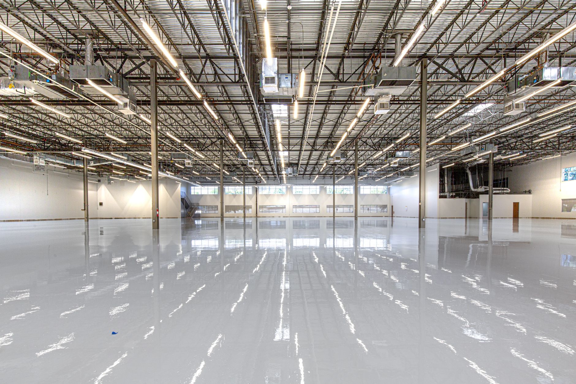 Large commercial polished concrete floor in Northwest Arkansas facility